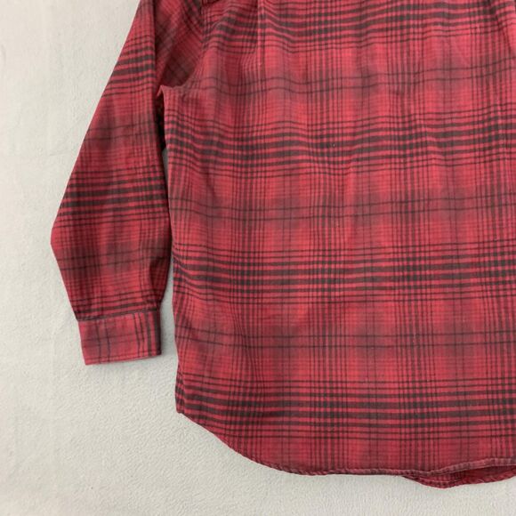 Orvis Shirt Mens XL Red Black Plaid Flannel Button Front Long Sleeve Two Pocket - Picture 14 of 16